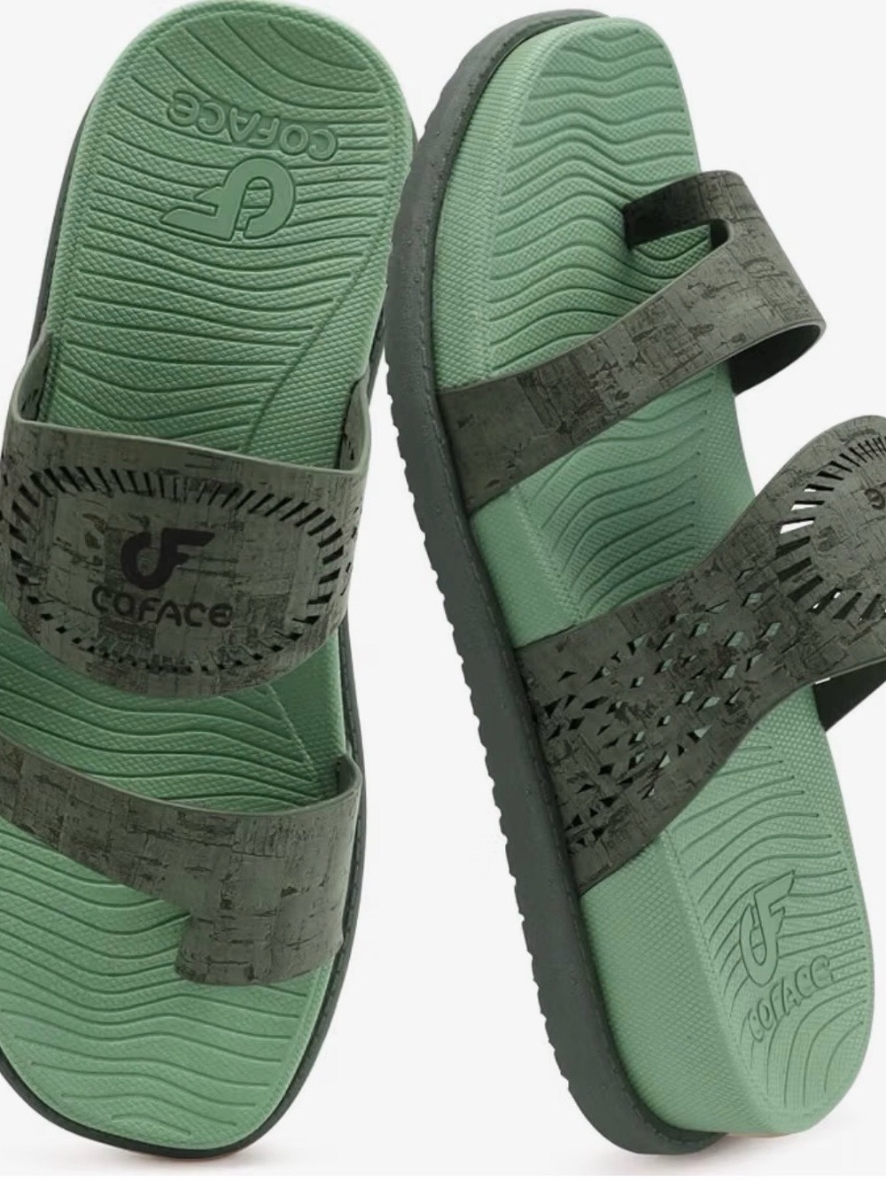 NWT 7 COFACE Orthotic Arch Support Sandals Green Comfort Slides